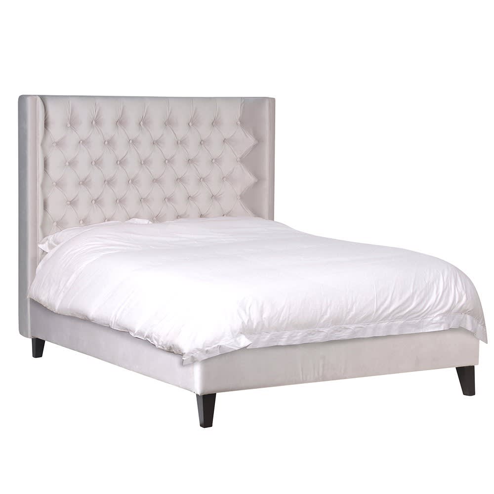 White tufted deals headboard and frame