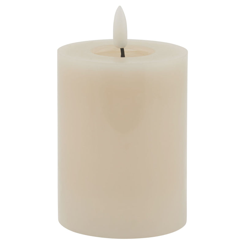 Light Taupe LED Wax Pillar Candle