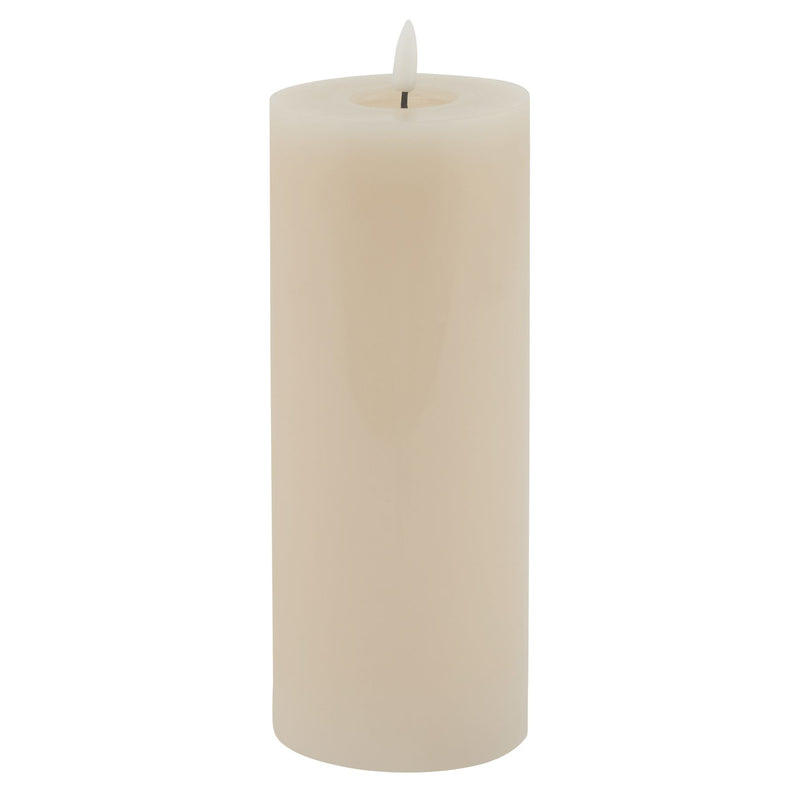 Light Taupe LED Wax Pillar Candle