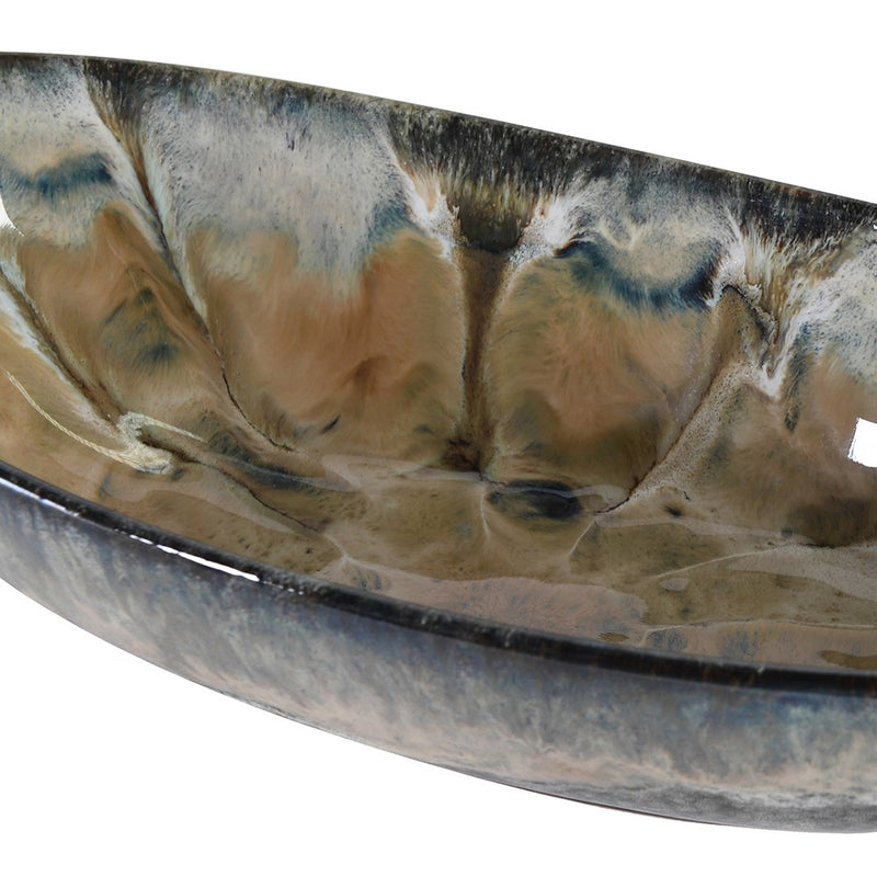 Blue Mottled Glazed Bowl