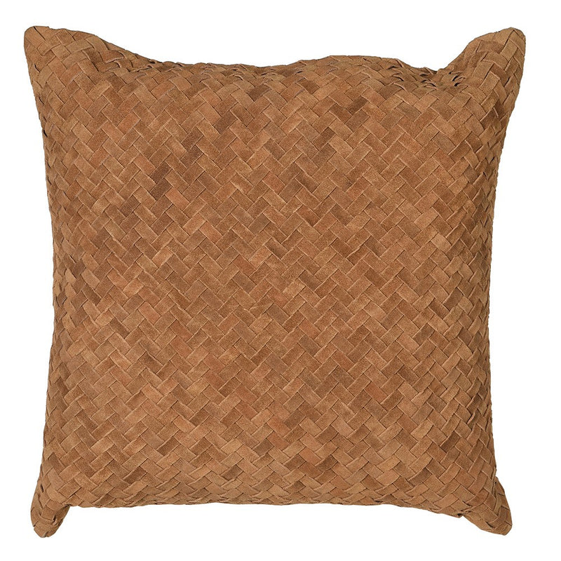 Chestnut Weaved Suede Cushion