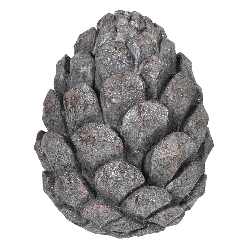 Large Wood Effect Glitter Pinecone