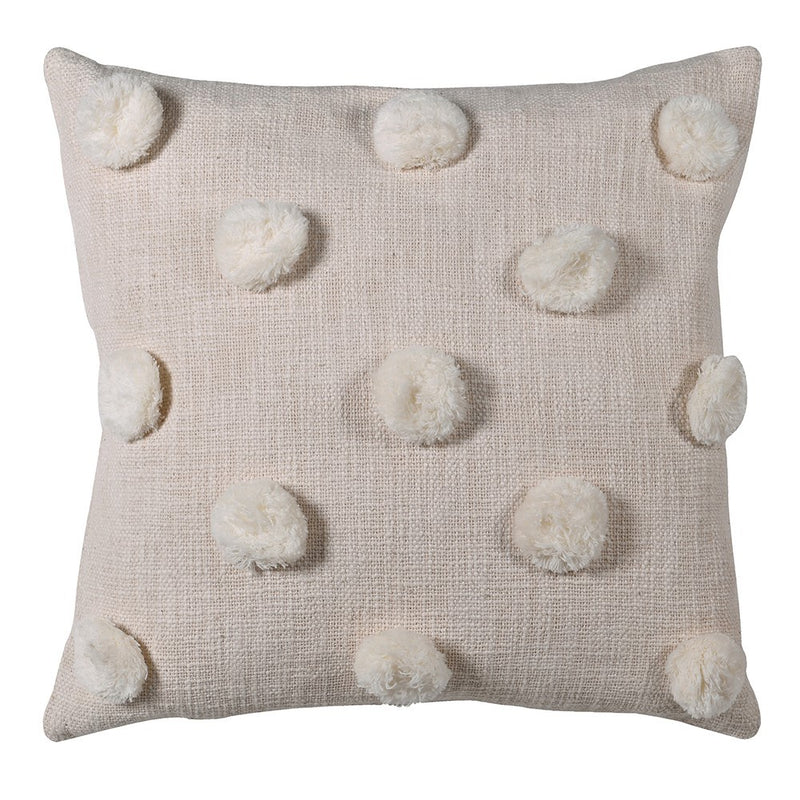 Natural Pom Pom Cushion