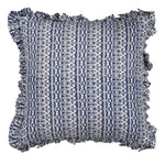 Navy Patterned Frill Cushion