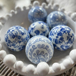 Set of 6 Blue & White Porcelain Orbs