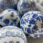 Set of 6 Blue & White Porcelain Orbs