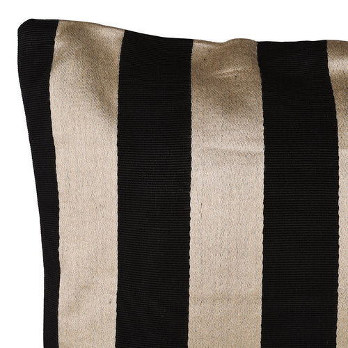 Black And Gold Bold Stripe Cushion