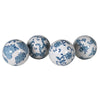 Set Of 4 Ceramic Floral Orbs