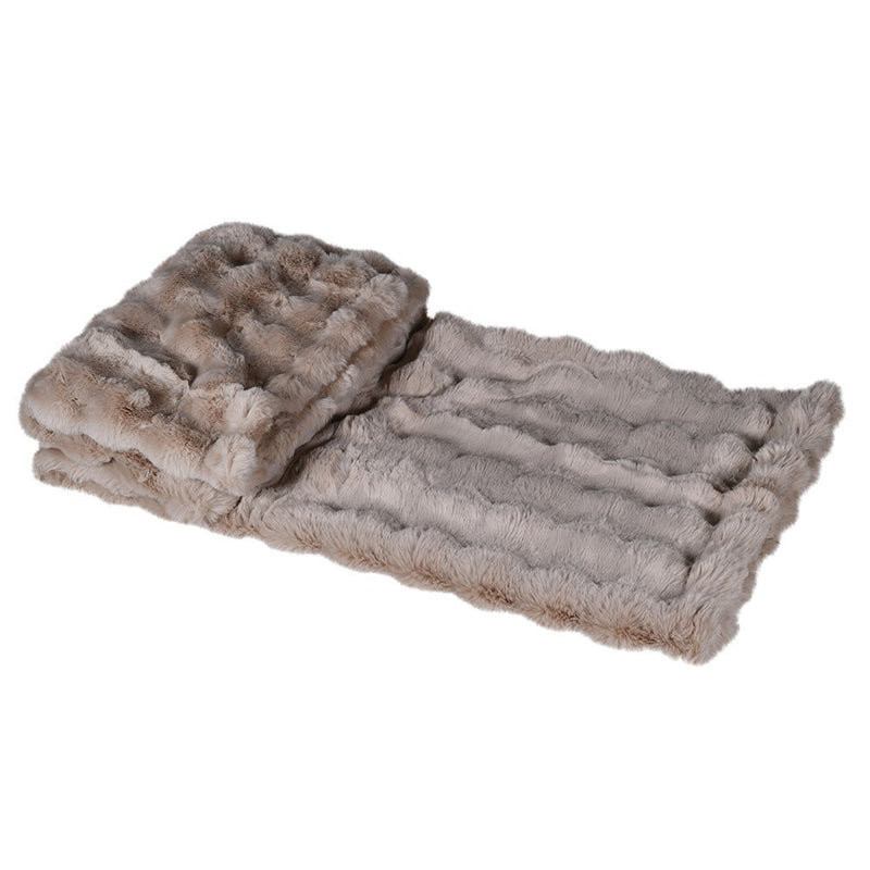 Truffle Faux Fur Throw