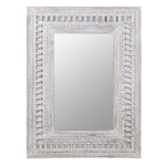 White Washed Carved Mirror