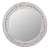 White Washed Carved Round Mirror