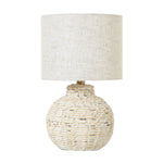 White Washed Wicker Table Lamp