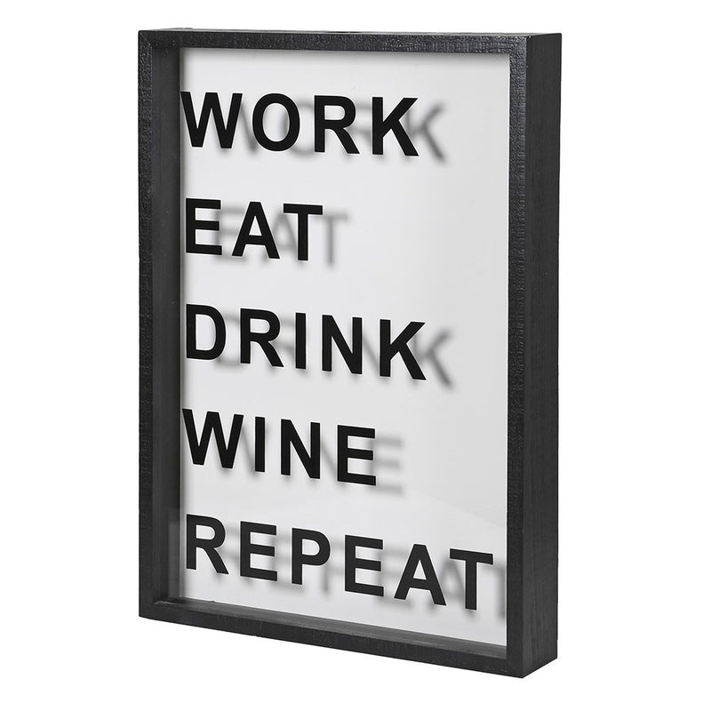 Work Eat Drink Wine Repeat Cork Wall Holder