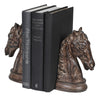 Set Of 2 Aged Horse Head Bookends