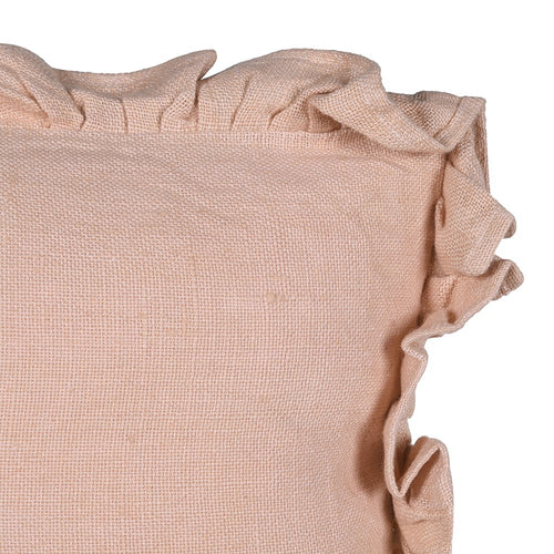 Pink Linen Frill Cushion