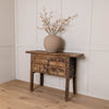 Vintage Reclaimed Elm Carved Console Table # 2