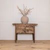 Vintage Reclaimed Elm Carved Console Table # 2