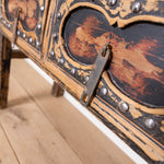 Vintage Reclaimed Elm Carved Console Table # 3