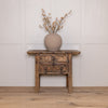 Vintage Reclaimed Elm Carved Console Table # 4