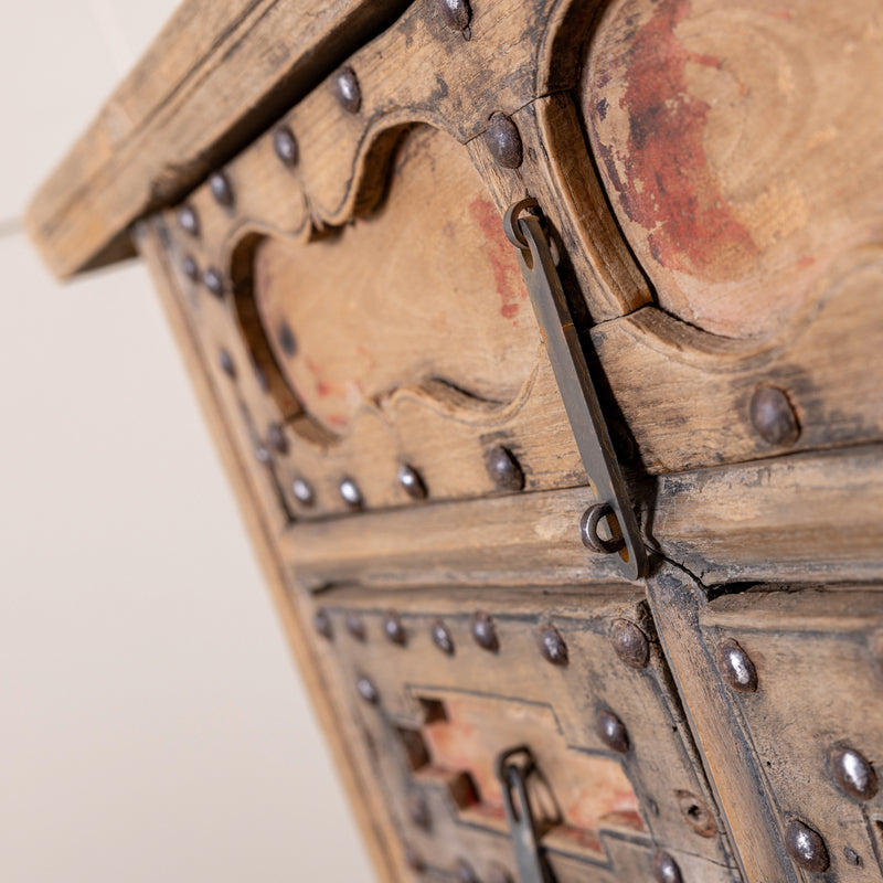 Vintage Reclaimed Elm Carved Console Table # 5