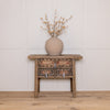 Vintage Reclaimed Elm Carved Console Table # 5