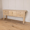 Solid Elm 4 Drawer Cupboard Console Table