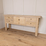 Solid Elm 4 Drawer Cupboard Console Table