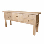 Solid Elm 4 Drawer Cupboard Console Table