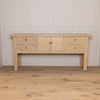 Solid Elm 4 Drawer Cupboard Console Table