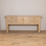 Solid Elm 4 Drawer Cupboard Console Table