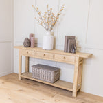 Reclaimed Elm 3 Drawer Console Table