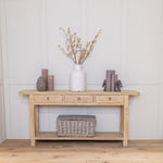 Reclaimed Elm 3 Drawer Console Table