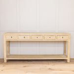 5 Drawer Solid Elm Console Table