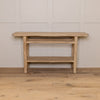 Old Elm Console With Shelf