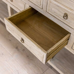 9 Drawer Old Elm Console Table