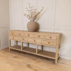 9 Drawer Old Elm Console Table