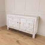 Reclaimed Pine Distressed Carved Sideboard