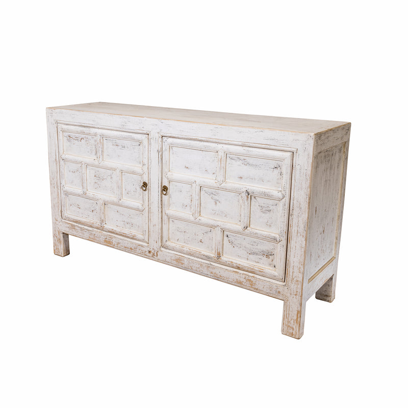 Reclaimed Pine Distressed Carved Sideboard