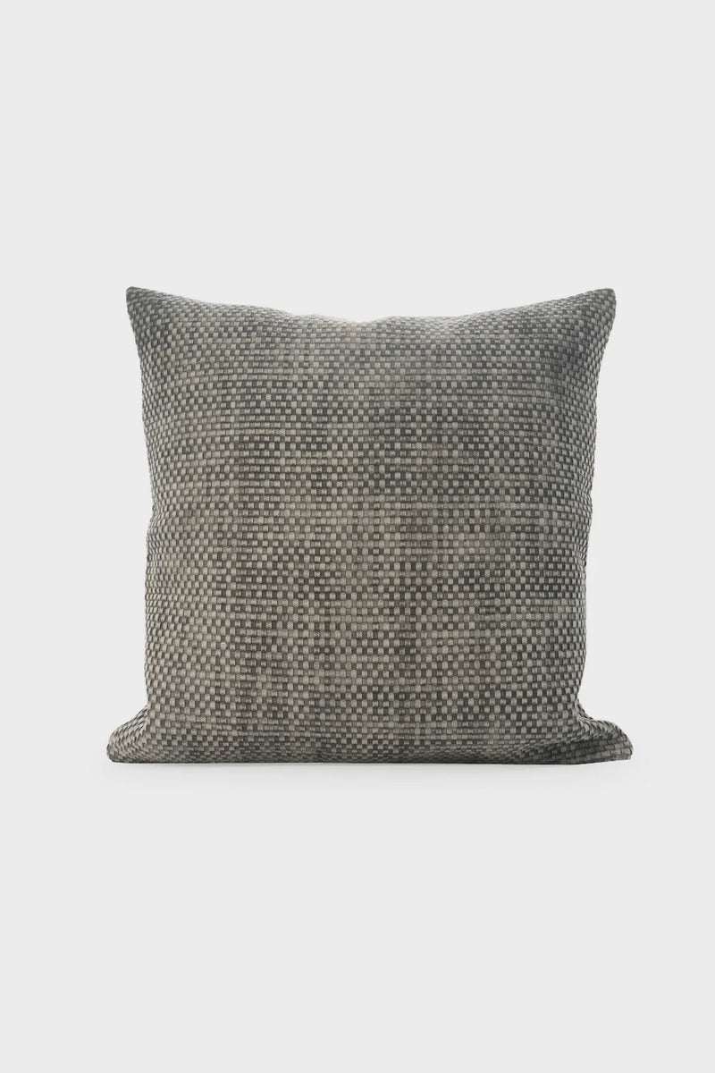 Grey Denim Braided Cushion